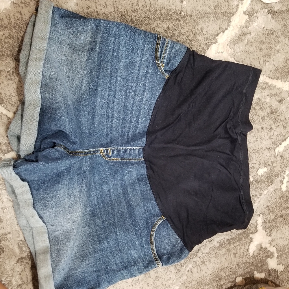Maternity jean shorts
